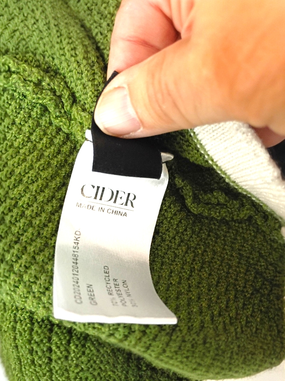 Cider -Green Knit Tank Dress with Cream Trim - 0XL - Picture 6 of 6